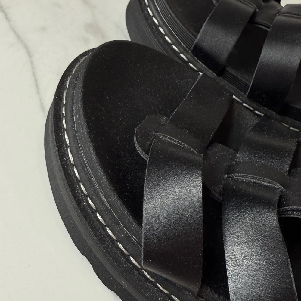 Black Chunky Sandals with Buckles - Picture 4 of 8